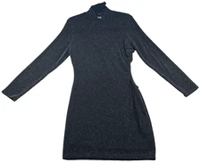 Bar III Dress Womens size XL Black Silver Shinky Side Hole Holiday Cocktail New