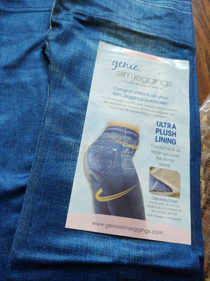 Mujeres Leggings Forrados de Felpa Jeans Ajustados 34 X 28- Dos Pares China Genie EE. UU. Talla L Foto 2 de 4