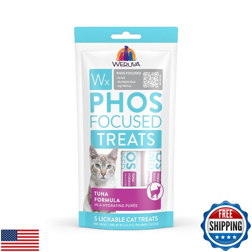 Weruva Wx Phos Focused, Tuna Formula Lickable Cat Treats, 0.5oz Tube, Pack of