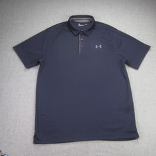 Under Armour Polo Shirt Mens Large Blue HeatGear Golf Performance