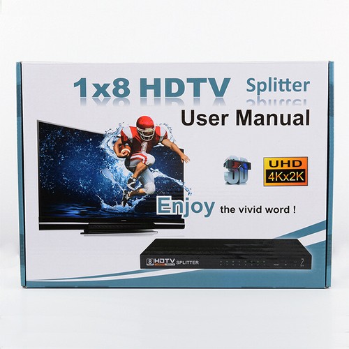 1 In 8 Out HDMI Splitter Switch 1X8 8 Port Repeater Verstärker Hub 3D 4K HD 1080P - Bild 5 von 6