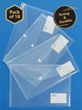 EASTLIGHT  Clear A4 Plastic wallets Stud Document Wallet Files Folders Filing