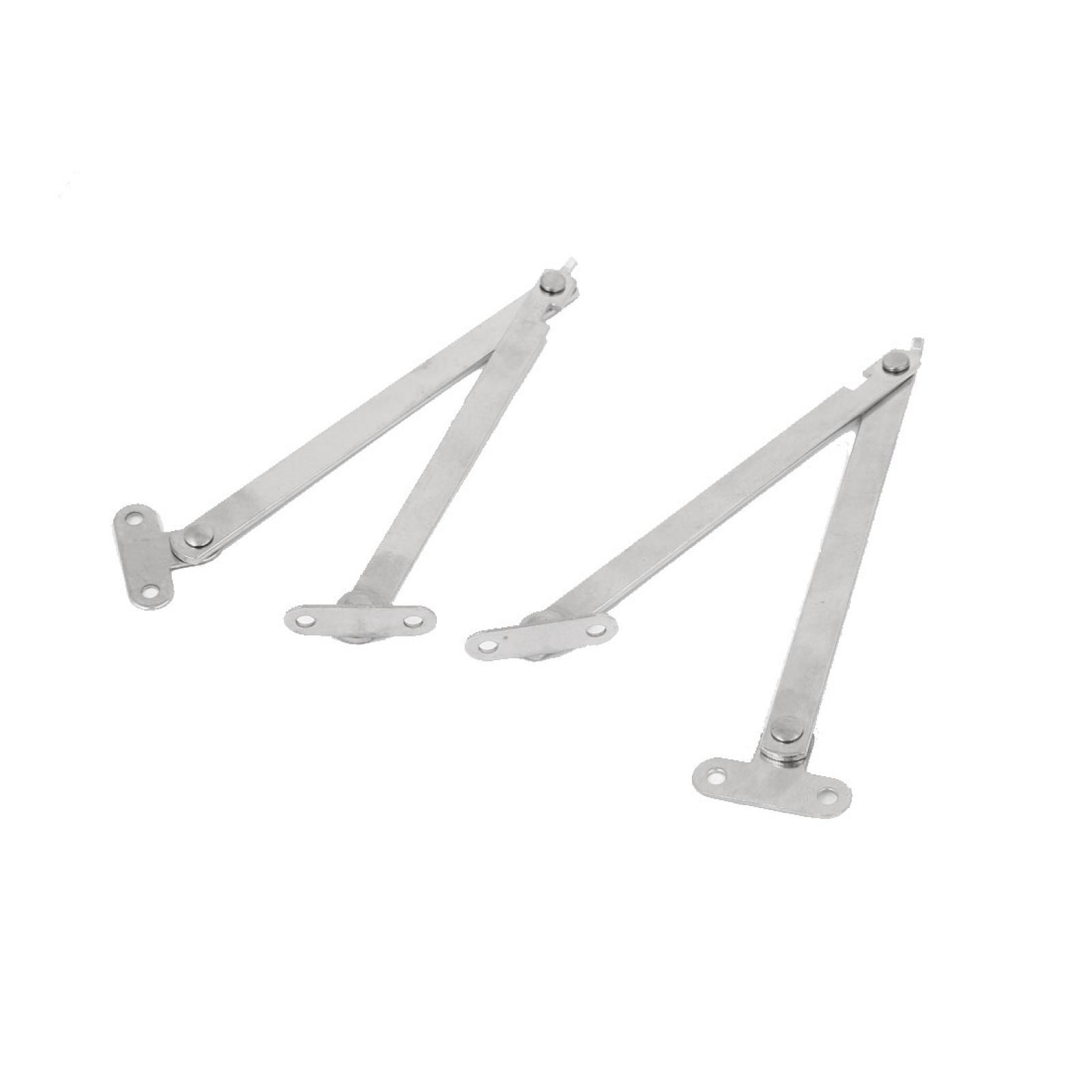Furniture Stainless Steel Rotatable Folding Lid Support Hinge Silver Tone 1Pair