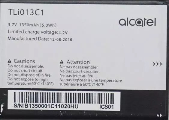 BATTERIE ALCATEL ORIGINALE 100% TLi019B2 1900mAh LITIO LI-ION POP OT-C7