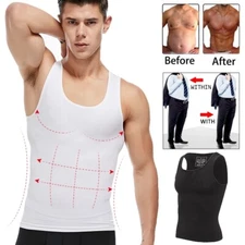 Men Slimming Body Shaper Toning T-Shirt Ultra Durable Vest Compression Underwear