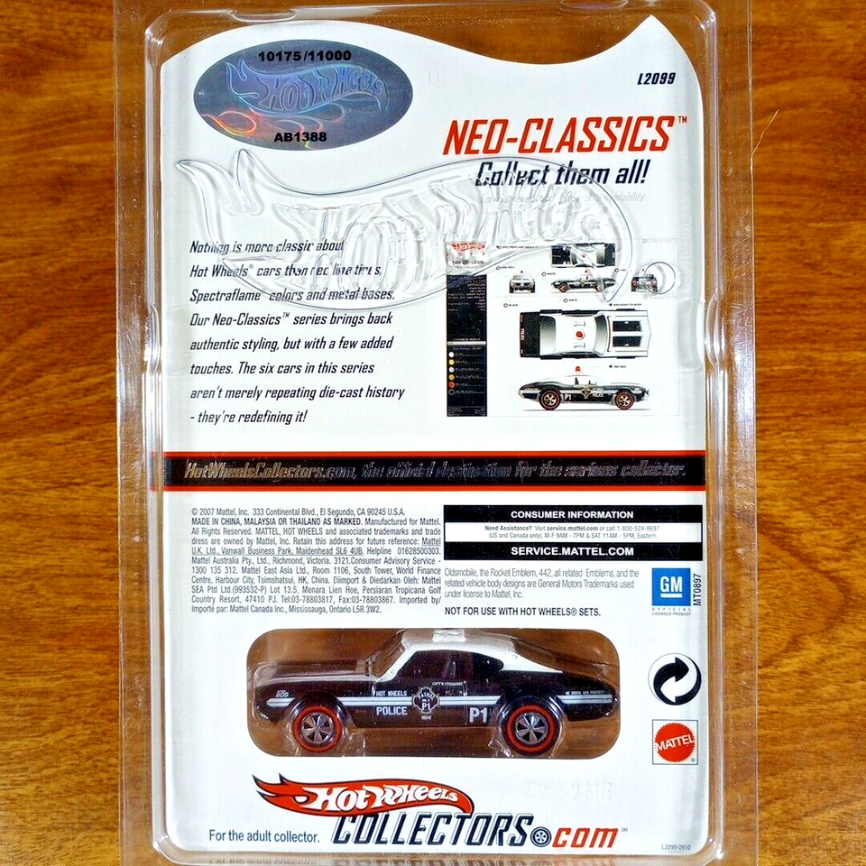 Hot Wheels RLC 2009 Neo Classics - Oldsmobile 442 - 1/64, Moulé Sous Pression