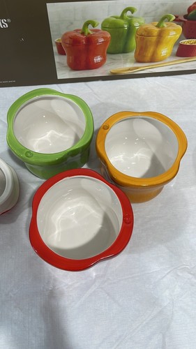 Pier 1 Imports peppers 20 oz canister set kitchen decor storage glazed ceramic - Picture 7 of 16