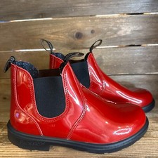 Stivaletti Chelsea nuovi Big Kids Blundstone 2253 rossi in pelle verniciata misura 4-4,5