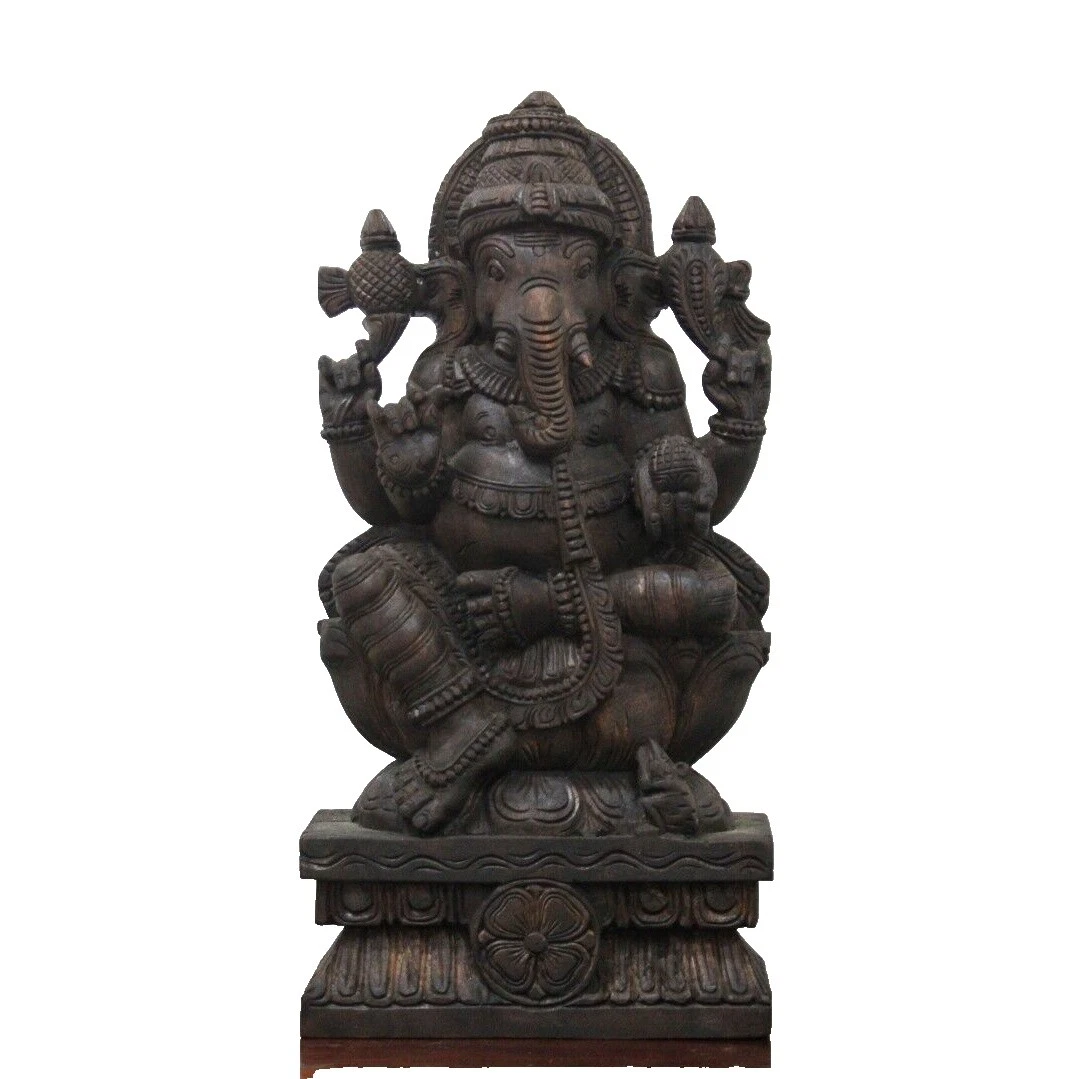 Reproducción Vintage Negro estatua de antigüedades de Asia