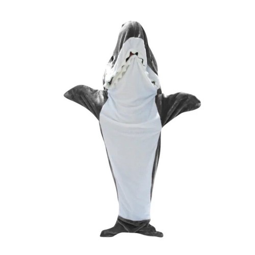 Cartoon Shark Sleeping Bag Pajamas Sofa Blanket Flannel Fleece 150-210 cm - Picture 17 of 24
