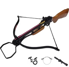 SAS Manticore 150lb Wood Crossbow 4x20 Scope Stringer Arrows Rope Cocking Device