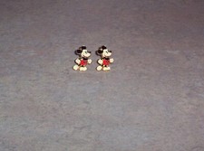 Vintage Disney Mickey Mouse enamel pierced earrings - Excellent Condition