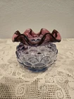 Fenton Mulberry Glass Jacqueline Pattern Rose Bowl Vase