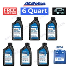 ACDelco 109277 0W-20 dexosD Light Duty Diesel Engine Oil 6Quart, PF66 Oil Filter