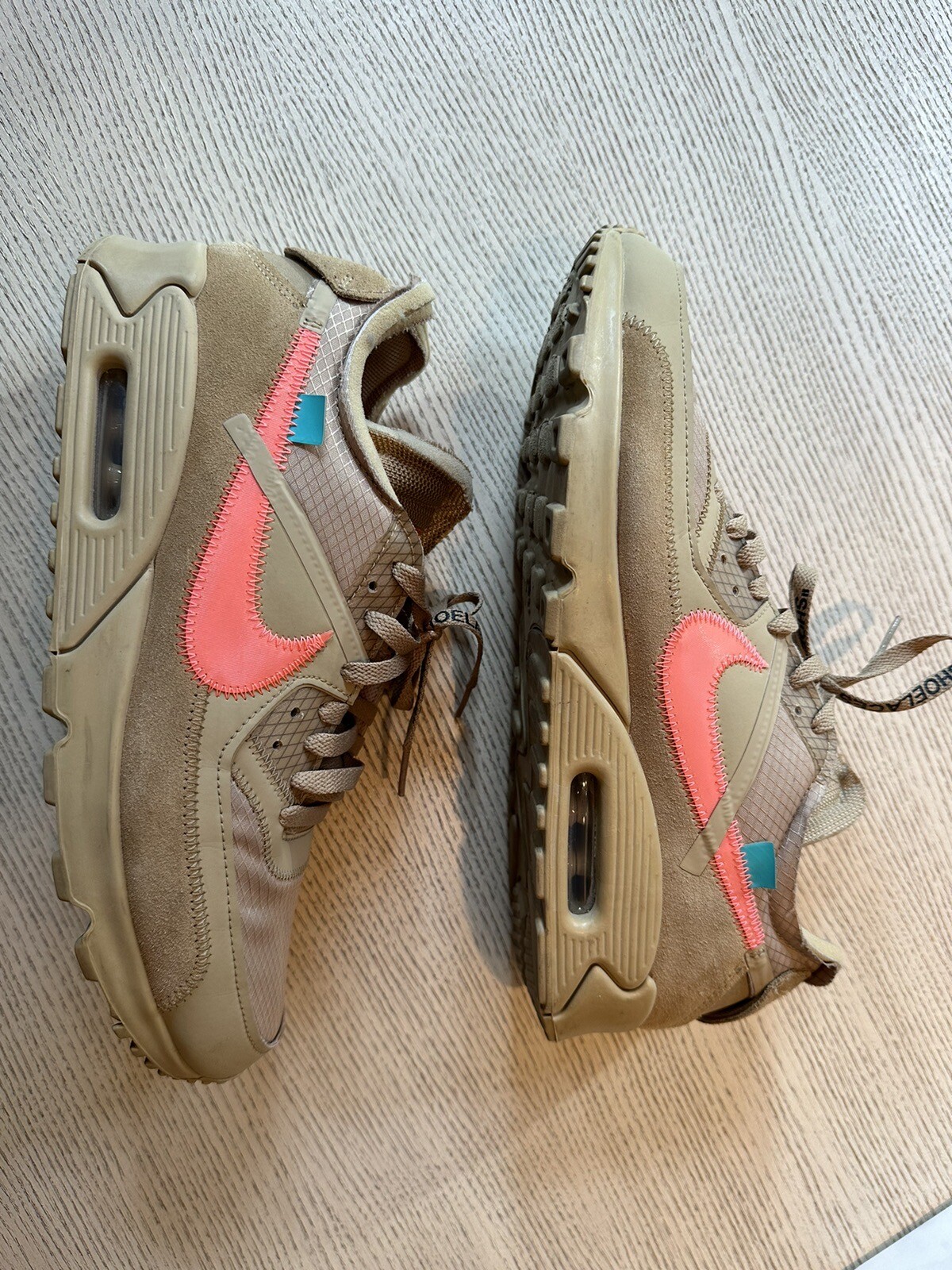 OFF WHITE X NIKE Nike Air Max 90 x OFF WHITE Desert Ore 2019 Taglia 11 Usate