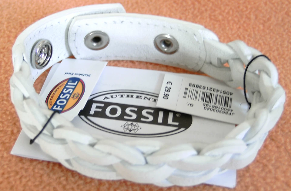FOSSIL weißes Lederarmband geflochten *Tolles Weihnachts-Geschenk! * ORIGINAL! - Bild 2 von 2