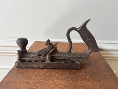 Stanley Tongue Groove Plane No 48 Swing Fence Woodworking W/ Wooden Grip Vtg