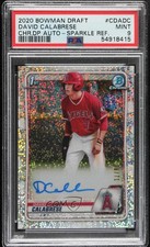 2020 Bowman Draft Sparkle Refractor /71 David Calabrese PSA 9 MINT Auto 04tz