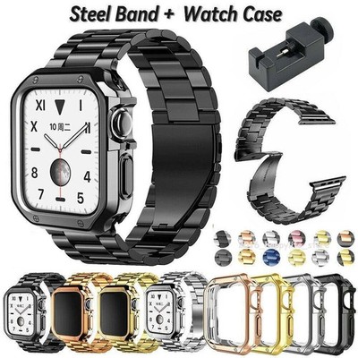 Metall Armband + Hülle für Apple Watch Series 11 10 9 8 7 6 5 4 3 2 Ersatzband