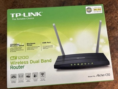 TP-Link Archer-C50 AC1200 Dual Band Wireless AC Router New Sealed