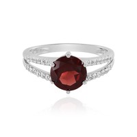 Cavill Ring Sterlingsilber 2,92Ct Mosambik Granat Rot Platin Zirkon Damen