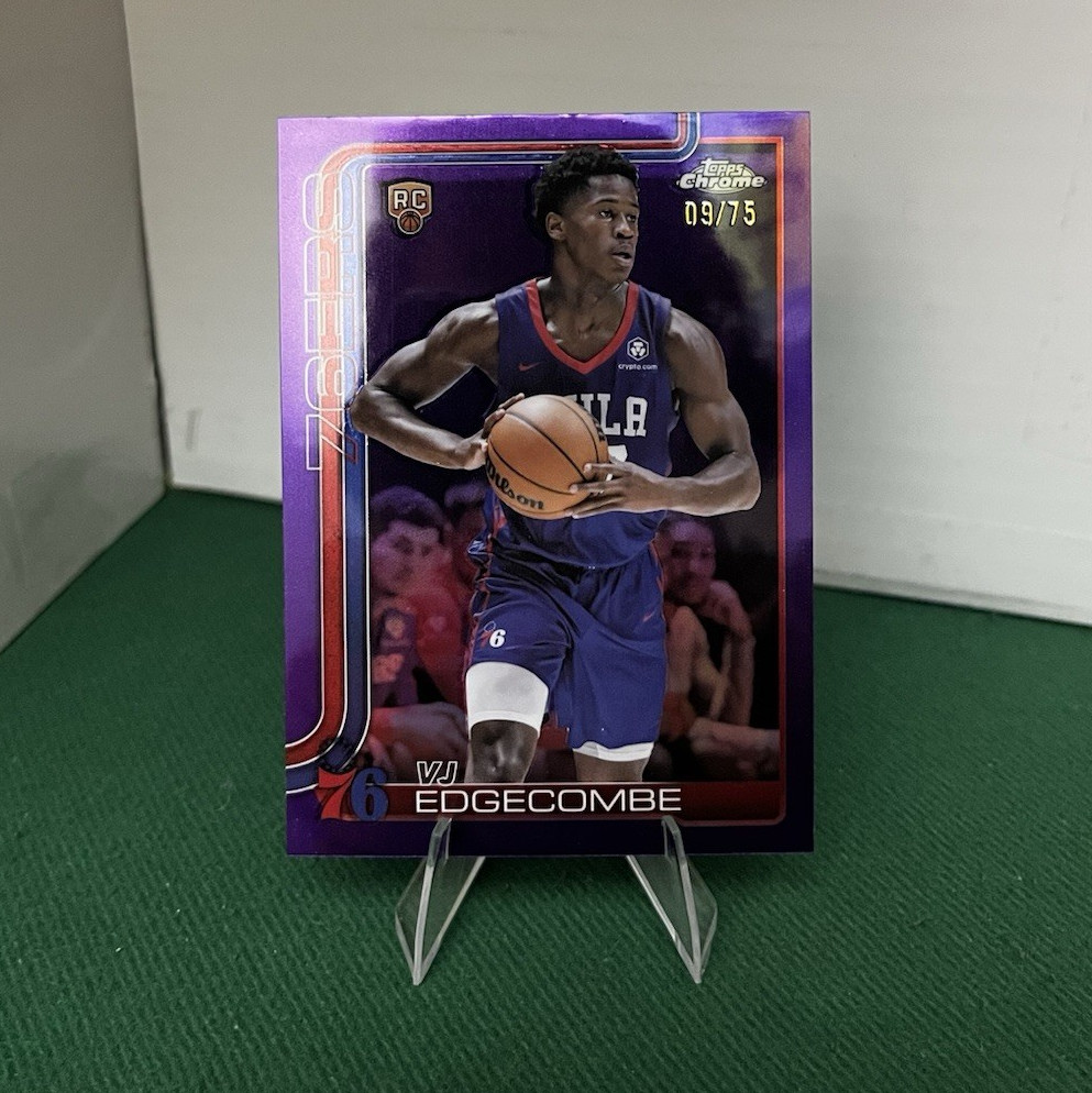 Topps Chrome 2025-26 True Purple Refractor Rookie VJ Edgecombe #253 #/75 76ers