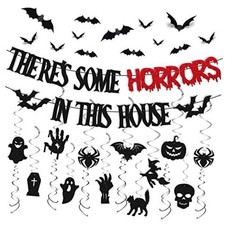 44 PCS Halloween Party Decorations There's Some Horrors In This House Banner