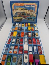 Vintage Lot of 48 Hot Wheels Matchbox Corgi Jr Diecast Cars W Vinyl Carry Case