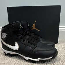 Jordan Air Jordan 1 Mid Youth Baseball Cleats Black/White US 5.5Y