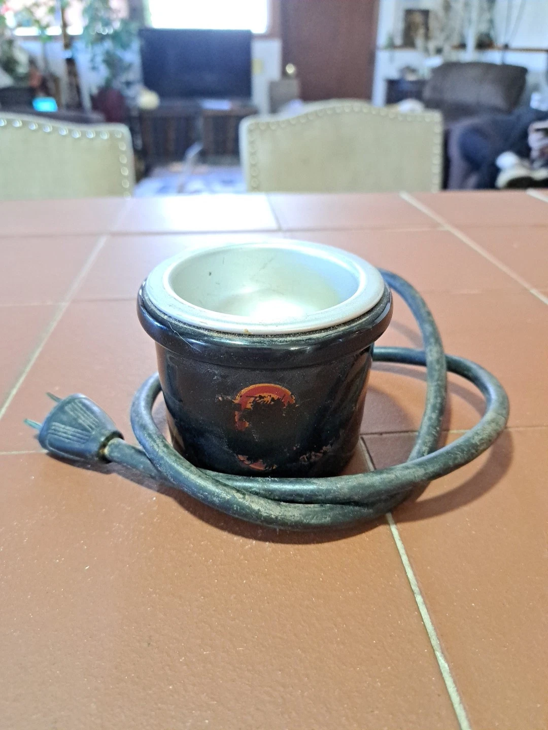 Vintage Ceramic & Aluminum Wax Butter Warmer No Lid Or Bottom. Working