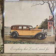 1932 Lincoln V8 7 Passenger Sedan Print Ad Vintage 8x8 ~ Man Cave Decor Shop