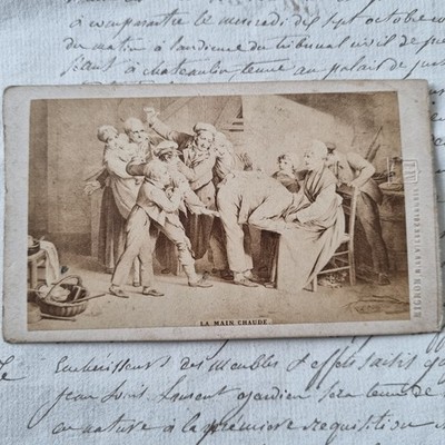 ALTES CDV FOTO 19. Jh. Die heiße Hand Spanking Ferdinand Roybet Mignon Paris