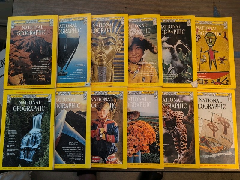 National Geographic Magazine 1977 Full Year 12 Issues Complete Set
