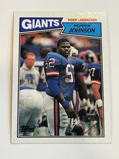 1987 Topps Football #28 - Pepper Johnson RC - New York Giants