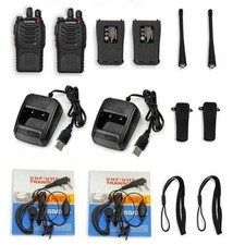 US 2X BAOFENG BF-888S WALKIE TALKIE 400-470MHZ TWO WAY RADIO EARPIECE