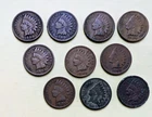 Lot of 10 INDIAN HEAD CENT PENNY  1900 - 1905 - All full crisp dates on pennies