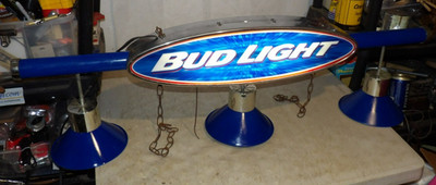 Vintage 2002 Budweiser Bud Light Beer Pool Table Billiards Light