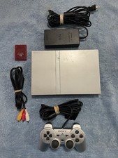 Sony PlayStation 2 Slim PS2 Silver SCPH-70008 Console w/ Controller Tested READ
