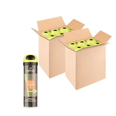 SOPPEC Tempo T.P. Markierfarbe, gelb, temporär, 8 Wochen, 500 ml, 12 Dosen