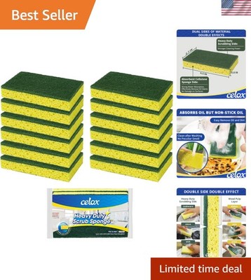 Sponges Kitchen Sponges for Dishes and Cleaning, 2-Sided Scrub Sponges Dish S...