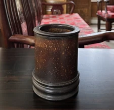 Antique Chinese Hardwood Brush Pot（408g)