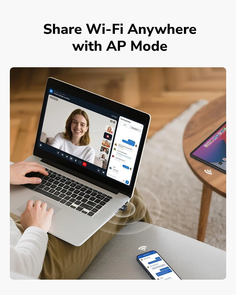 Cudy AX300 802.11ax Nano USB WiFi 6 Adapter 2.4G 300Mbps - Image 2 of 4