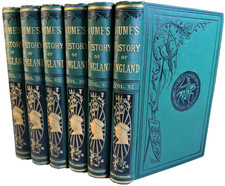 Antique 1855 Victorian Hume History of England Complete Set Ornate Gilt Bindings