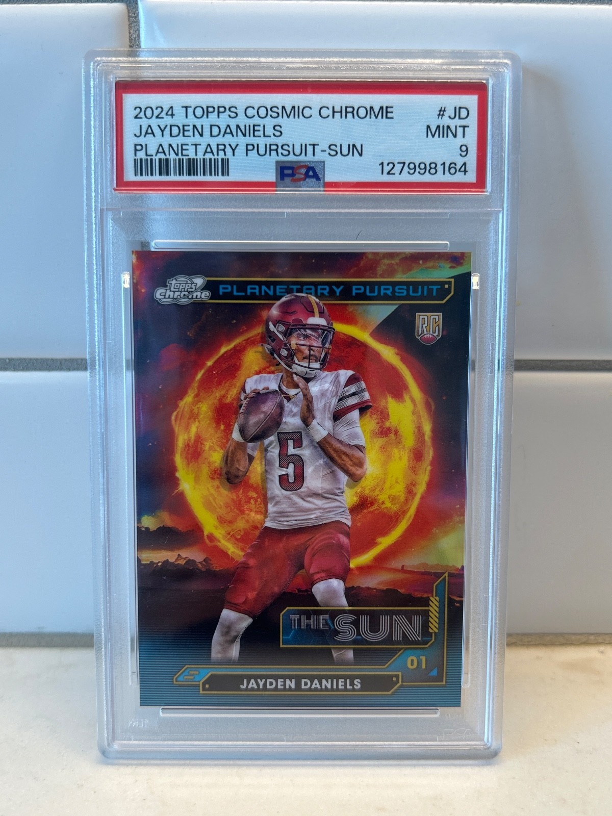 Jayden Daniels 2024 Topps Cosmic Chrome Planetary Pursuit - The Sun RC #JD PSA 9