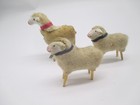 3 antike Wollschafe aus dem Erzgebirge, Pappmache , Krippenfiguren