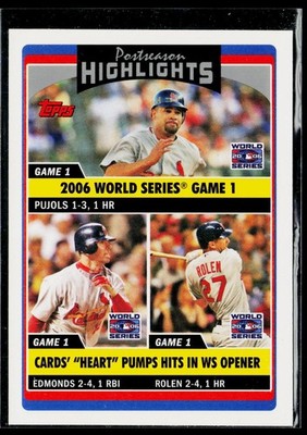 2006 Topps Updates & Highlights #UH197 Albert Pujols / Jim Edmonds / Rolen PSH