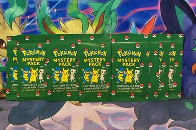 Pokemon TCG Mystery Pack Sealed Pack 10 Cards 3 Guaranteed Hits