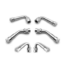 6-Pack Valve Stem Extenders, 45 Degree 90 135 135 Silver
