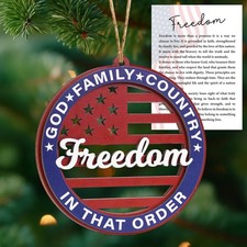 United States 250th Anniversary Ornament, Wooden Freedom