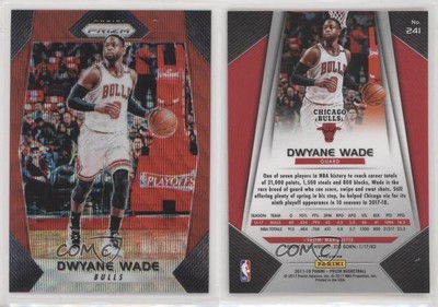 2017-18 Panini Prizm Ruby Wave Prizm Dwyane Wade #241 HOF